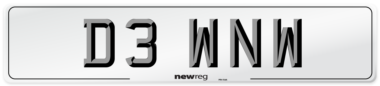 D3 WNW Number Plate from New Reg